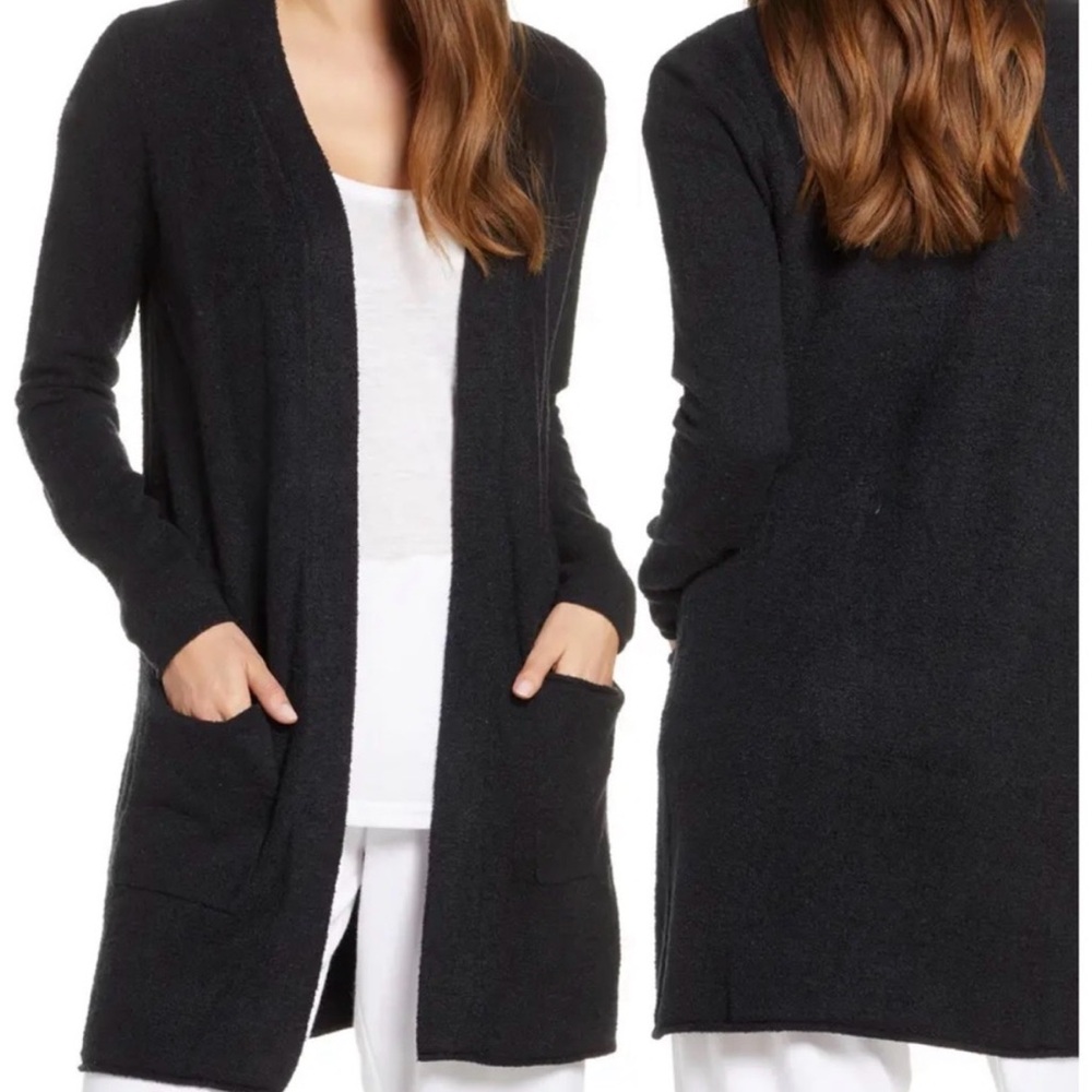 Barefoot Dreams Cozy Chic Lite Sweater in Black, size M